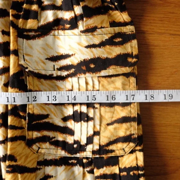 D&G Dolce & Gabbana Tiger Print Utility Cargo Mini Dress IT 42 Brown Yellow Y2K - Picture 10 of 12